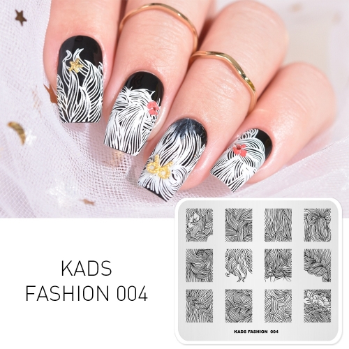 FASHION 004 Nail Stamping Plate Hair