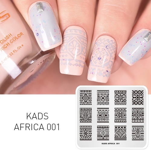 AFRICA 001 Nail Art Stamping Plates Bohemian Style