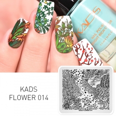 FLOWER 014 Nail Stamping Plate Plant & Girl