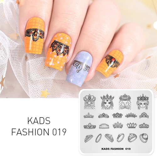 FASHION 019 Nail Stamping Plate Crown