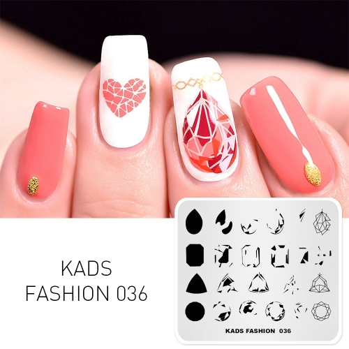 FASHION 036 Nail Stamping Plate Gem