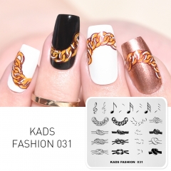 FASHION 031 Nail Stamping Plate Note & Chain