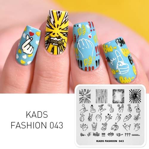 FASHION 043 Nail Stamping Plate Gesture