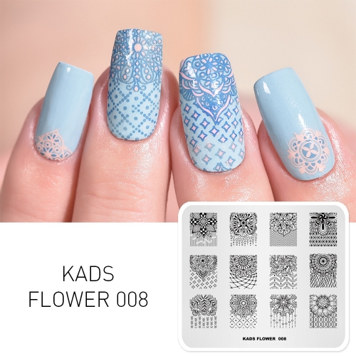 FLOWER 008 Nail Stamping Plate Flower & Lace