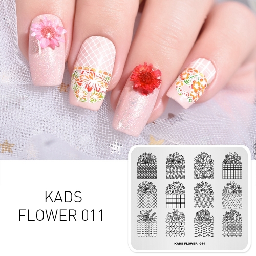 FLOWER 011 Nail Stamping Plate Flower Basket