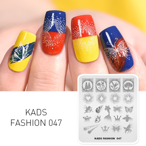 FASHION 047 Nail Stamping Plate Spot & Plant & Butterfly & Unicorn