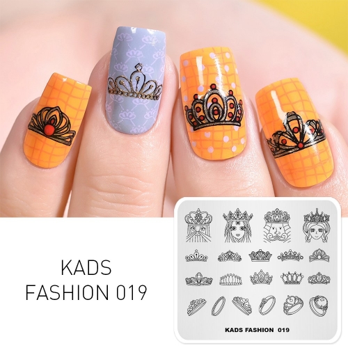 FASHION 019 Nail Stamping Plate Crown