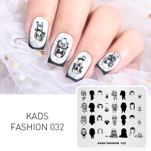 FASHION 032 Nail Stamping Plate Anime Girl