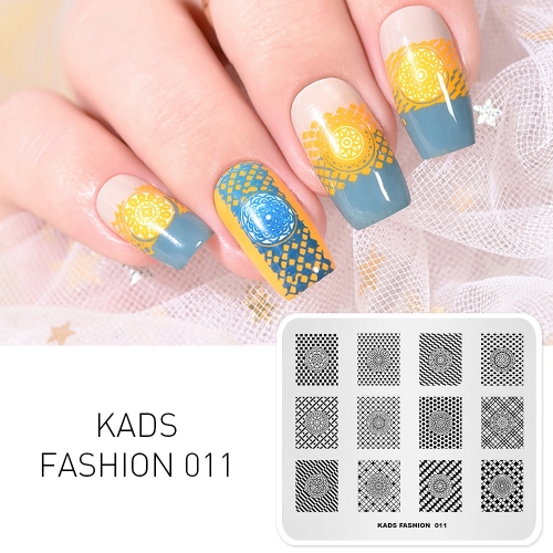 FASHION 011 Nail Stamping Plate Kaleidoscope & Lattice