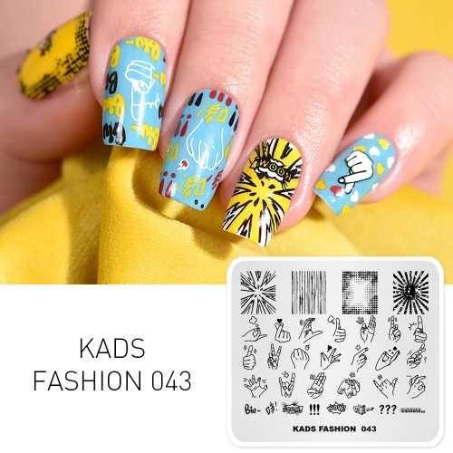 FASHION 043 Nail Stamping Plate Gesture