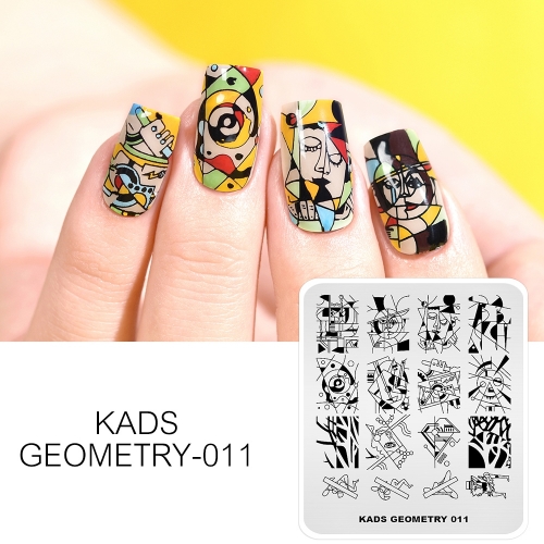 GEOMETRY 011 Nail Stamping Plate Geometry Abstract Painting