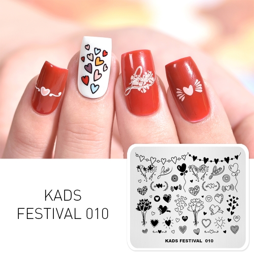 FESTIVAL 010 Nail Stamping Plate Festival Valentine's Day & Love