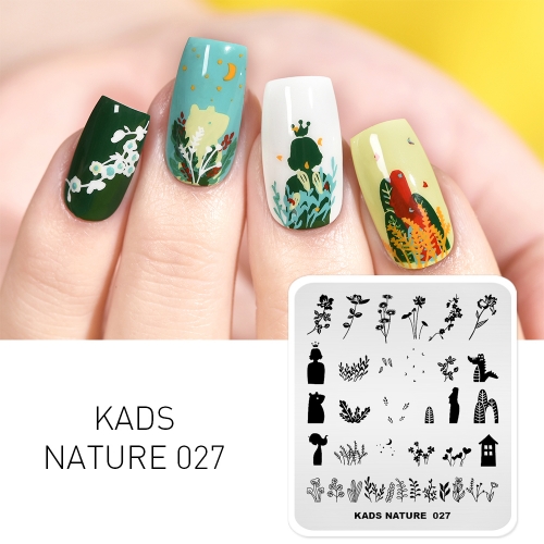 NATURE 027 ネイルスタンププレート 植物 鰐