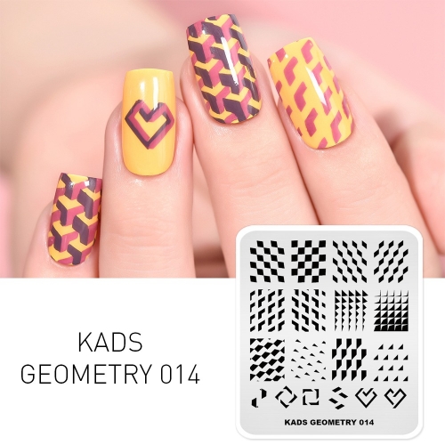 GEOMETRY 014 Nail Stamping Plate Geometry Lattice & Triangle & Rhombus