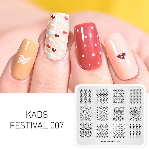 FESTIVAL 007 Nail Stamping Plate Festival Valentine's Day & Love