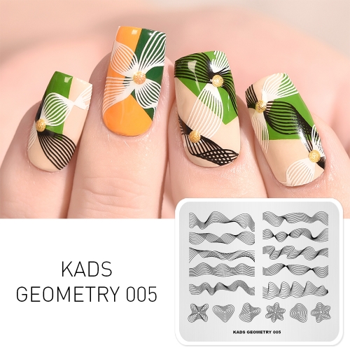 GEOMETRY 005 Nail Stamping Plate Geometry Wave Line