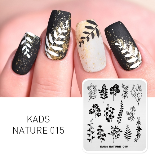 NATURE 015 Nail Stamping Plate Tree Leaf & Leaves