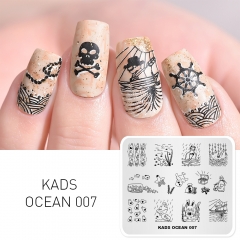 OCEAN 007 Nail Stamping Plate Ocean & Drifting bottle