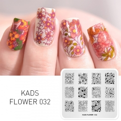 FLOWER 032 Nail Stamping Plate Flower & Butterfly
