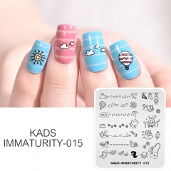 IMMATURITY 015 Nail Stamping Plate Animals & Weather