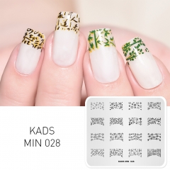 MIN 028 Nail Stamping Plate Nail Tip Pattern & Plant & Formula & Chinese Character