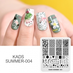 SUMMER 004 Nail Stamping Plate Geometry & Symbol & Leopard Pattern