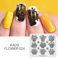 FLOWER 024 ネイルスタンププレート 籠の中の花