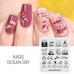 OCEAN 009 ネイルスタンププレート 海 イルカ 島 海藻