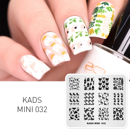 MIN 032 Nail Stamping Plate House & Plant & Bird & Butterfly