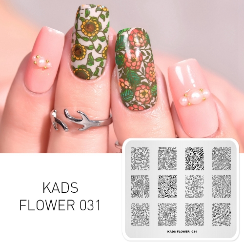 FLOWER 031 Nail Stamping Plate Blooming Flower & Flowery