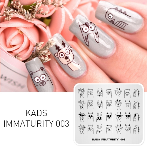 IMMATURITY 003 ネイルスタンププレート 動物 キリン ブタ