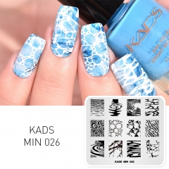 MIN 026 Nail Stamping Plate Water Wave & Ripple