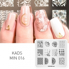 MIN 016 Nail Stamping Plate Flower Shell & Conch & Sailing & Plant