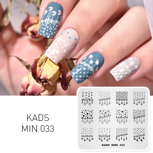 MIN 033 Nail Stamping Plate Hanging ornament & Star & Moon & Flower
