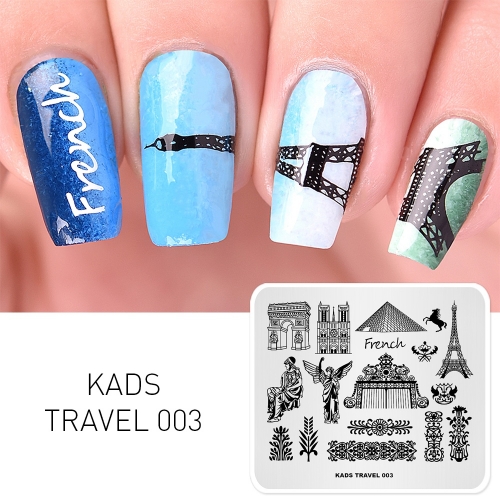 TRAVEL 003 Nail Stamping Plate France & Eiffel Tower