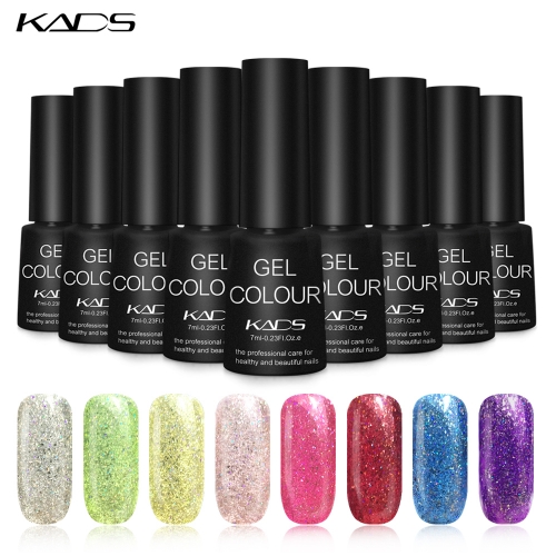 Neon UV Nail Gel Silver Grey & Glitters