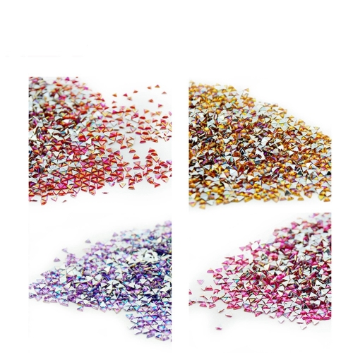 Triangle Nail Rhinestone 500Pcs/Pack Single Color