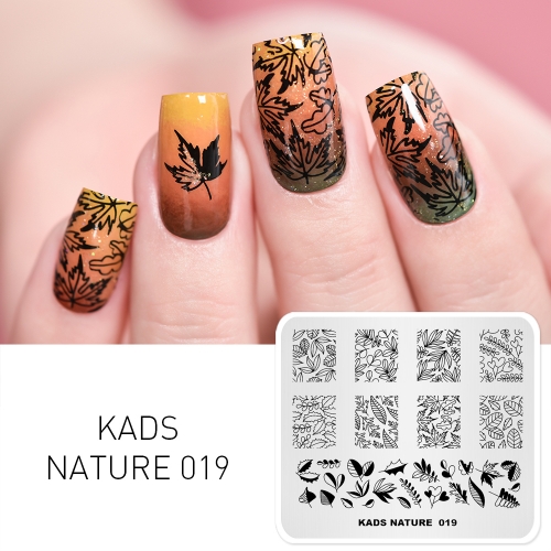 NATURE 019 Nail Stamping Plate Nature Leaf