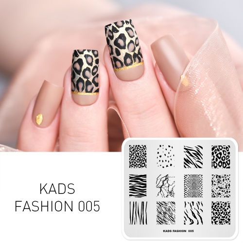 FASHION 005 Nail Stamping Plate Leopard & Zebra & Snake & Cow Pattern