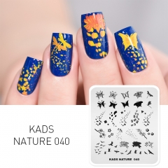 NATURE 040 Nail Stamping Plate Butterfly Chrysanthemum Eagle