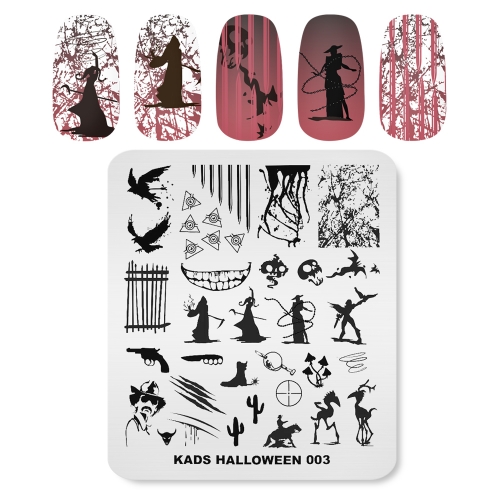 HALLOWEEN 003 Nail Stamping Plate Halloween Grim & Reaper