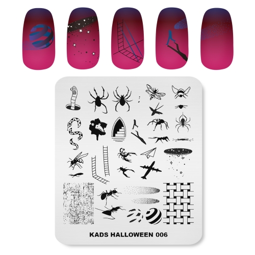 HALLOWEEN 006 Nail Stamping Plate Halloween Spider & Ant