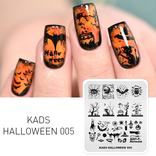 HALLOWEEN 005 Nail Stamping Plate Halloween Magic & Witch