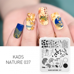 NATURE 037 Nail Stamping Plate Autumn Leaves Ginkgo