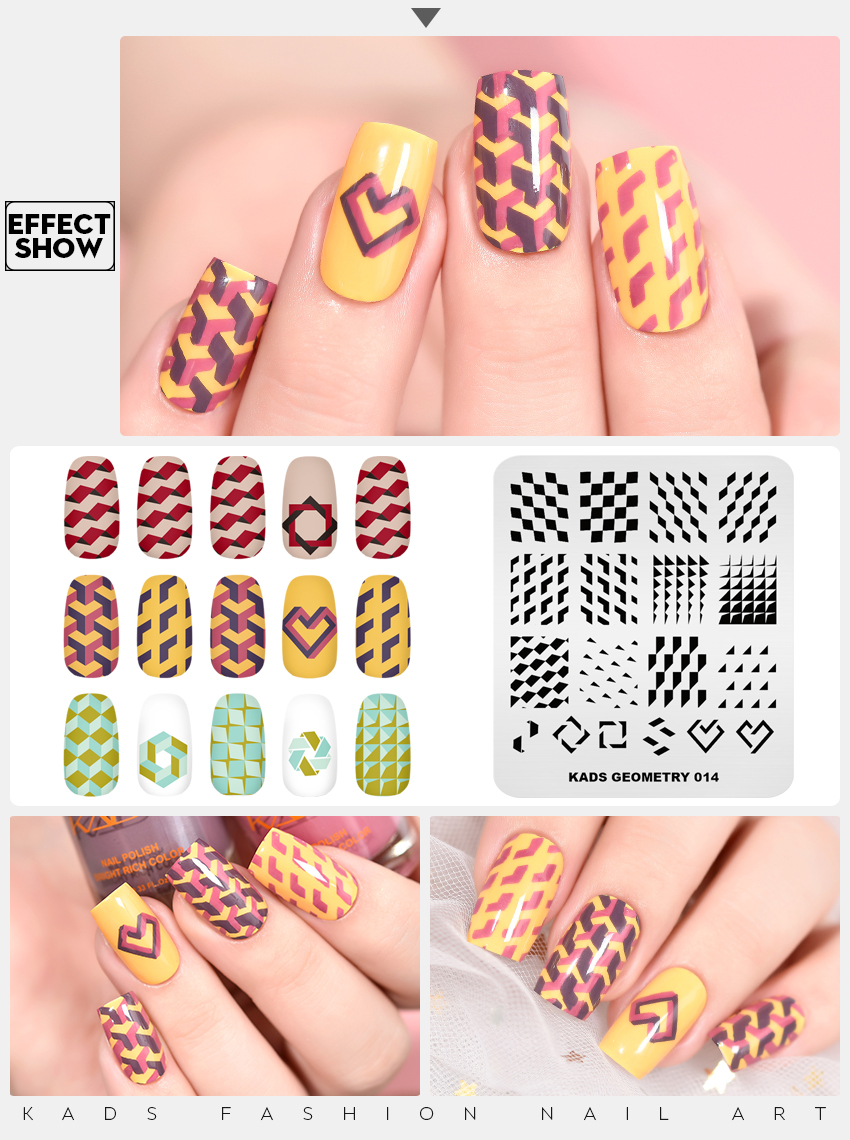 GEOMETRY 014 Nail Stamping Plate Geometry Lattice & Triangle & Rhombus ...