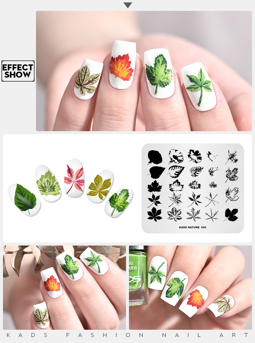 NATURE 006 Nail Stamping Plate Nature Leaf ,NATURE Sale - KADS