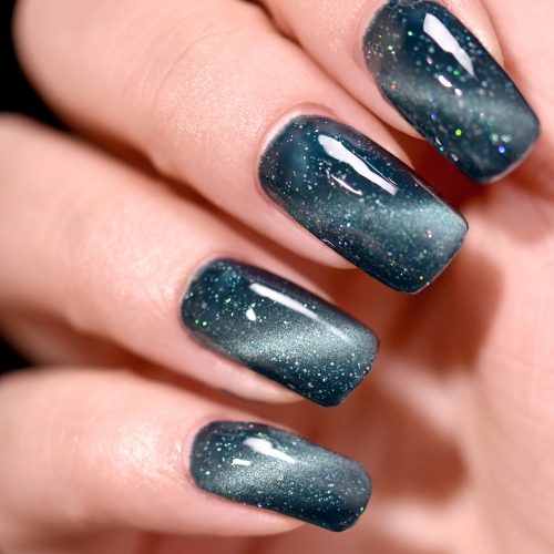 Starry Cat Eye Gel Nail Polish Blue Ashes & Glitters