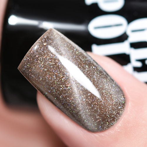 Laser Gel Nail Polish Deep Grey & Holographic Glitters