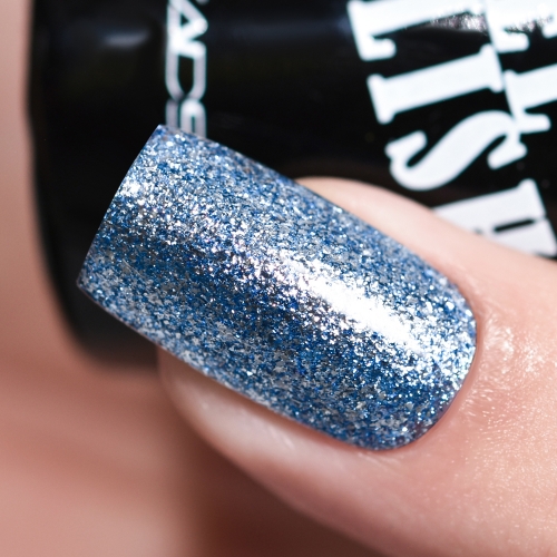 Platinum Glitter Gel Nail Polish Deep Cerulean Foil