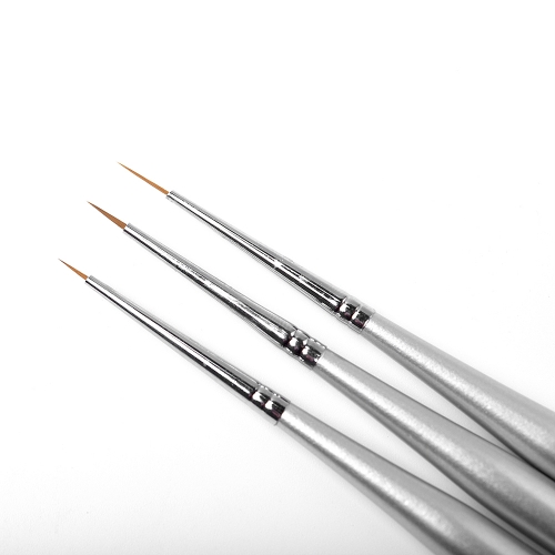 Silver Wood Nail Art Hook Line Pen Set Liner Brush 430021